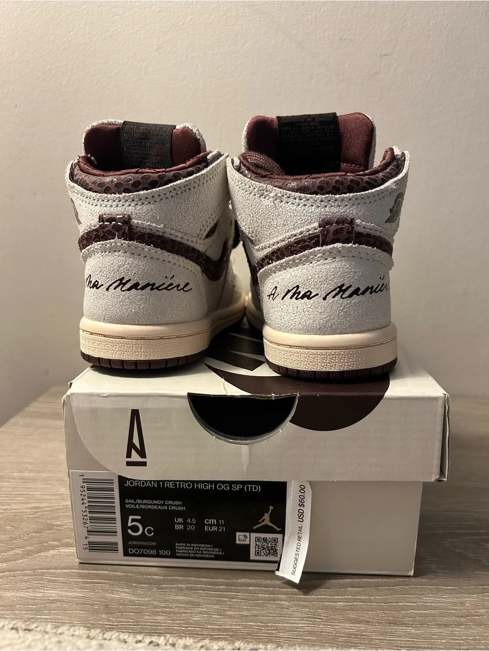 NIB Nike Retro High A Ma Maniére x Air Jordan 1 High OG TD 'Airness'